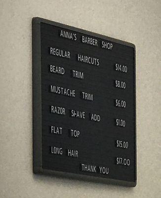 Price List @ Anna's