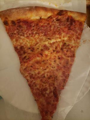 So I paid $3.26 for this tired-ass slice of pizzashould have been 1.50 at most.