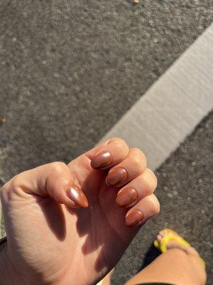 Chocolate glazed donut nails.