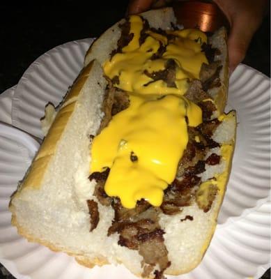 Juicy cheese steaks!! Yumm