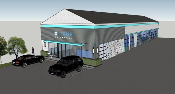 Rendering of the new TRUE Automotive in Sandy Springs, GA! Coming Valentines Day 2022.