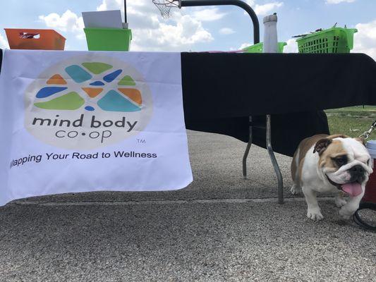 One of our therapy dogs, Charlotte, hard at work!