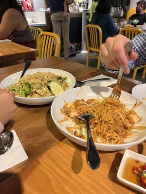 Chicken fried rice and pad Thai. Wow, it tasted so good - love it love it