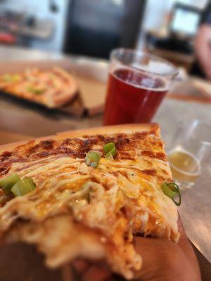 Gluten free chicken pizza + sour beer