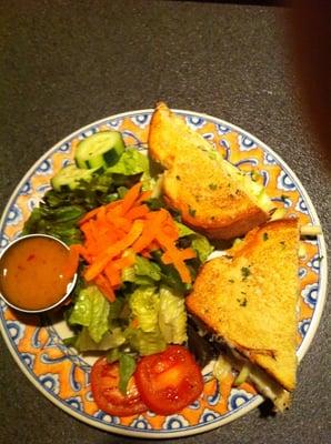 Grilled cheese and salad