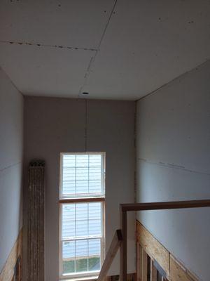 Installation ceiling drywall