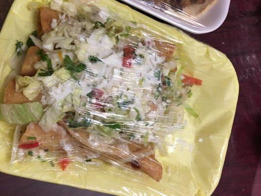 Flautas that looks and taste like taquitos