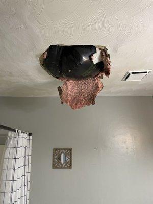 Busting through ceiling