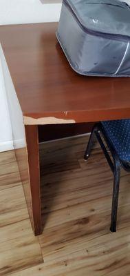 Damaged desk