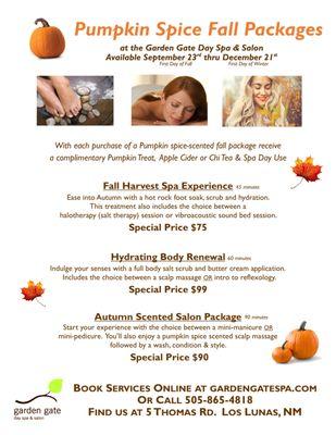 Fall Specials at Garden Gate Day Spa & Salon