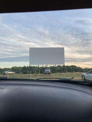 Pretty view of the screen thirty minutes before the movie started