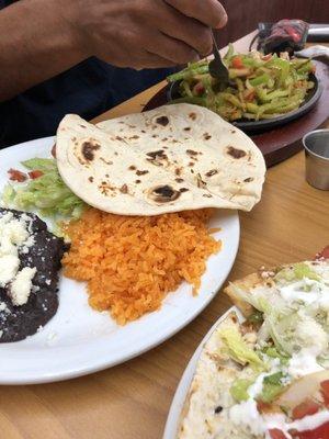 Veggie fajitas - the tortillas were thicker than usual, in a good way