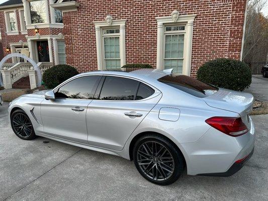 2019 Genesis G70 with Tint Club's 15% Carbon tint.