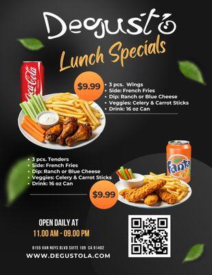 $9.99 Lunch Special