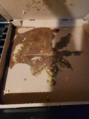 4/1 soggy pizza...this was the box...was way more soaked than pic shows