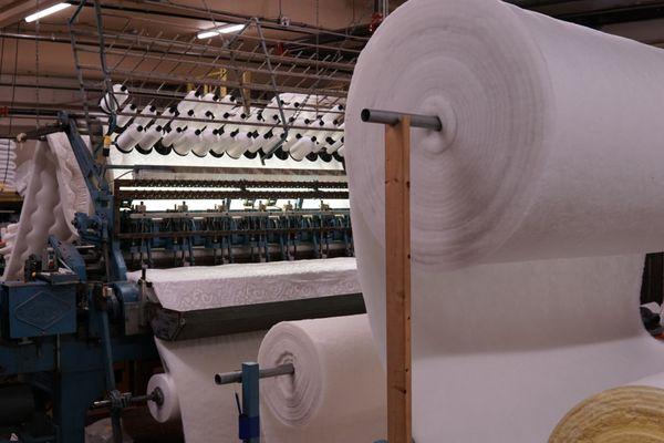 Warehouse where each mattress is assembled by hand.