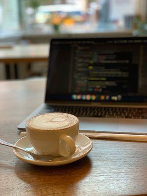 Latte, coworking, specialty coffee