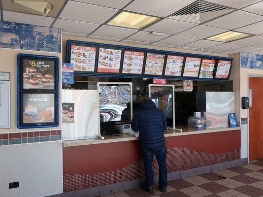 Order counter and menu board.