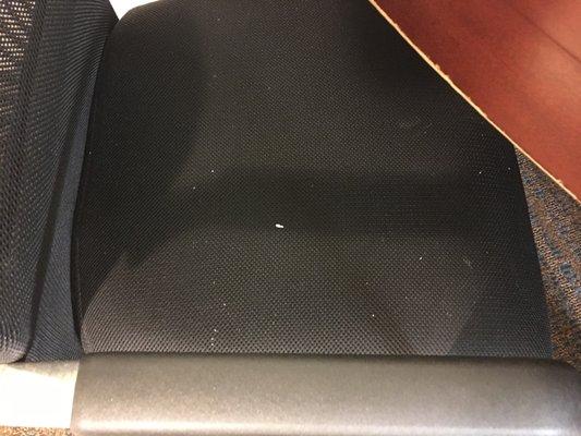 Crumbs on the office chair...