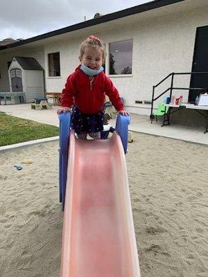 Our kids love playing out on our two large playgrounds!