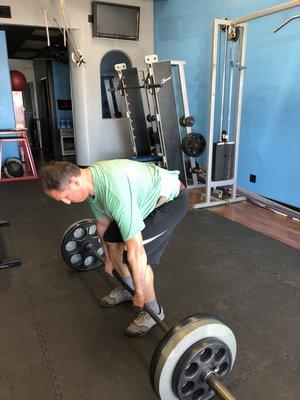 One of our clients, Bill setting up to hit a 275lb PR on his deadlift