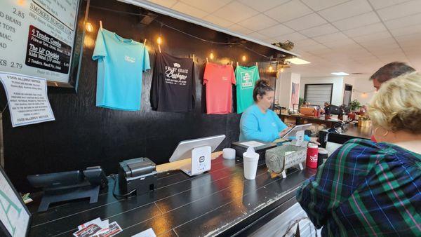 T-Shirts at order counter