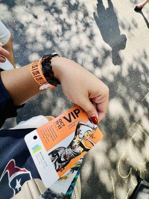 VIP pass *gifted* to us by another couple :)