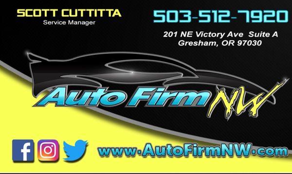 If you want a great affordable job done on your vehicle,  use Auto Firm in Gresham ask for Scott he a very kind man