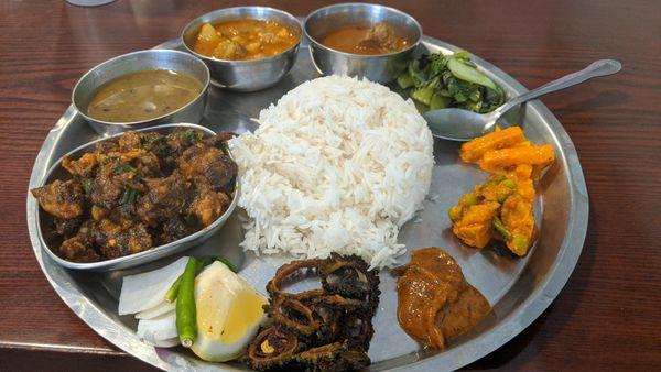 Beef sukuti thali