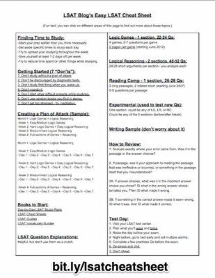 Easy LSAT Cheat Sheet - bit.ly/lsatcheatsheet