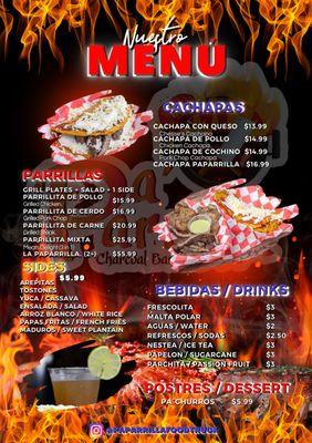 Our menu