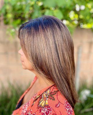 Natural brown with honey highlights don't by stylist kristy lucero