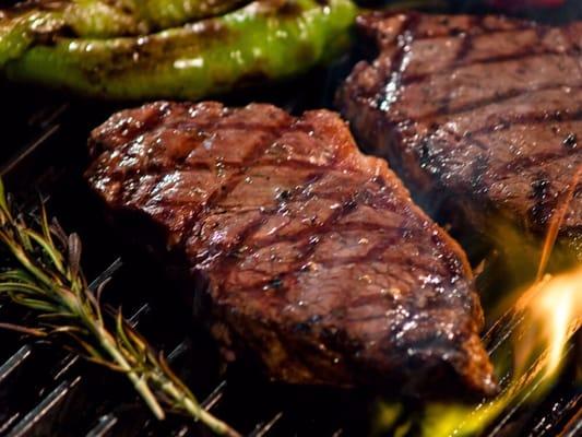 Steak marinated in Espresso dark balsamic and Harissa olive oil