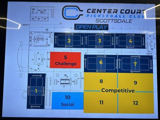 Map of Facility + Court #s