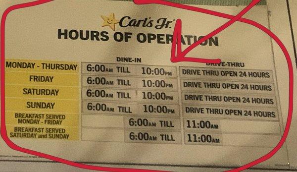 Inaccurate hours on door, as well as online (dine-in closed at 9PM, according to employee).