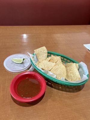 Chip's and salsa are good. (Cleared my sinuses!)