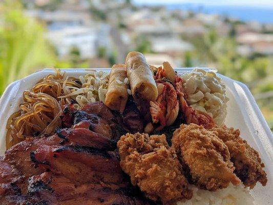 BBQ chicken and fried oyster combo - Delicious