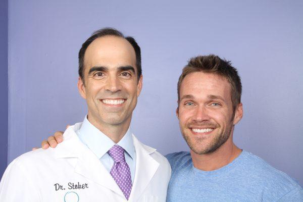 Dr. Stoker & star trainer Chris Powell on the TV set for Extreme Makeover: Weight Loss Edition