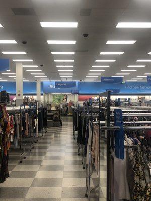 Store aisle in Women's section