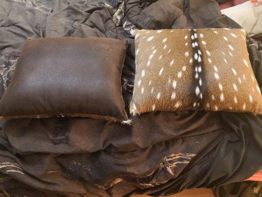 Axis pillows made from an Axis doe harvested during the 2019 season.