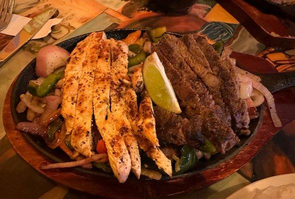 Chicken and steak Fajita Duo