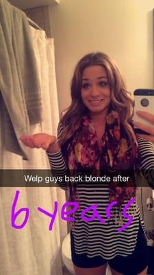 The day I went blonder (sorry about the snap chat writing!) only picture I had!