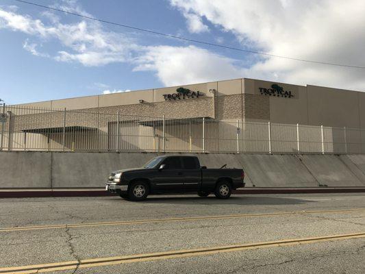 Tropical Flooring main warehouse with entrance on Garvey Ave