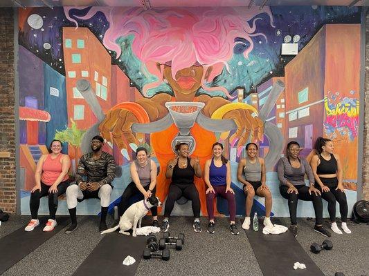 Nothing better than wall sits by the mural by artist Flash 'O boy