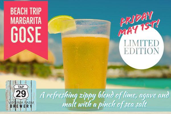 Margarita Gose beer for a limited time! In honor of Cinco De Mayo