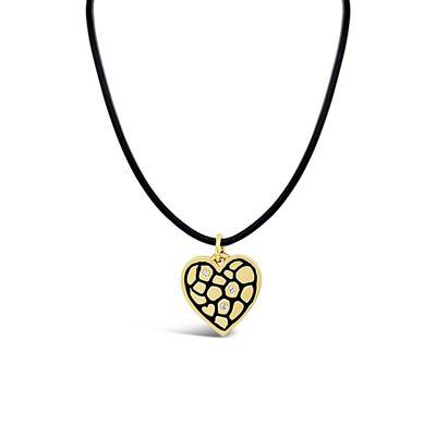 18 Karat Yellow Gold Boulder Mountain Heart Pendant With Diamonds