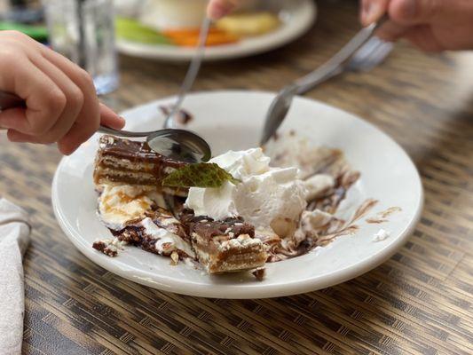 Kit Kat Dessert with Vanilla Ice cream