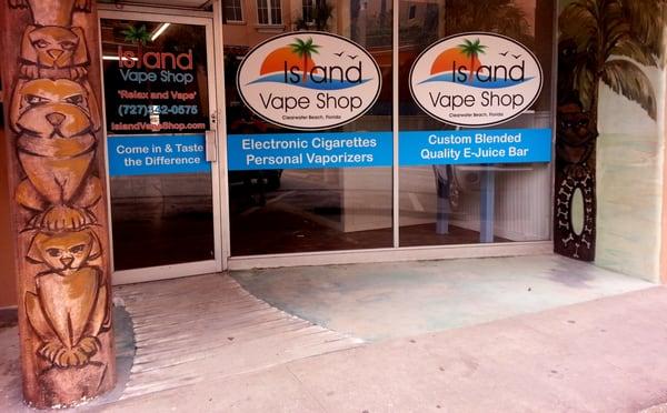 Island Vape Shop Storefront Window