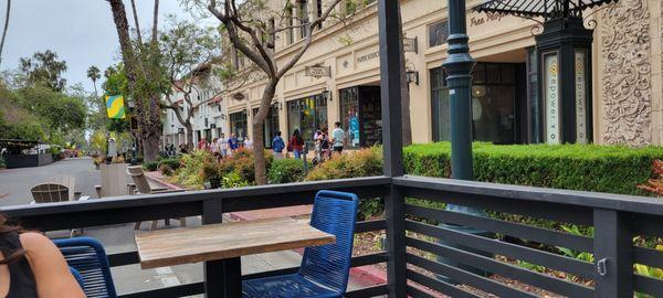 On street dining.