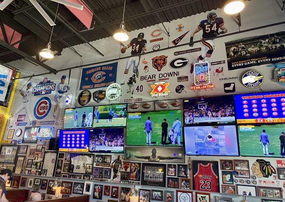 Lots of Chicago sports decor.